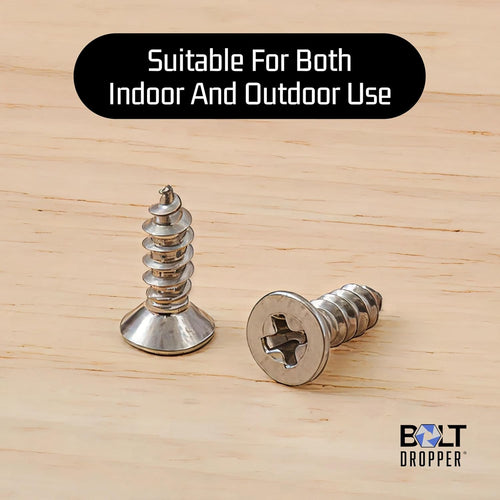 #4 X 1/4" Stainless Steel Flat Head Phillips Wood Screw (100 Pack), 18-8 (304) Stainless Steel Sheet Metal Screws - Type a Point, Plain Finish